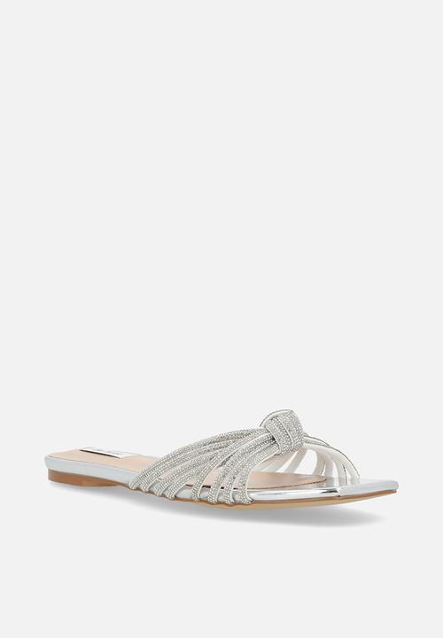 Be Mine - Vibez slide sandal - silver patent