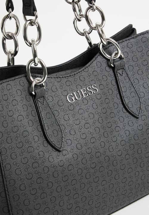 GUESS - Millport Satchel Bag- Charcoal