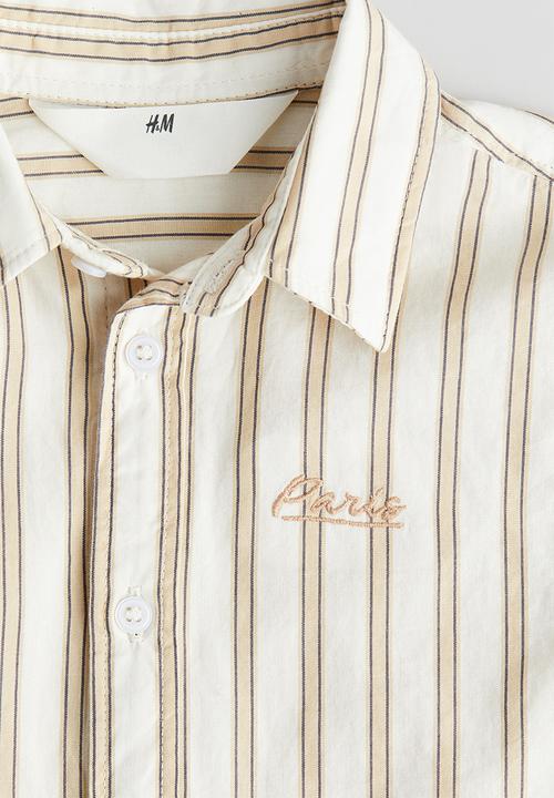 H&M - Cotton poplin shirt - cream striped