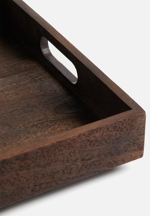 H&M - Large mango wood tray - brown