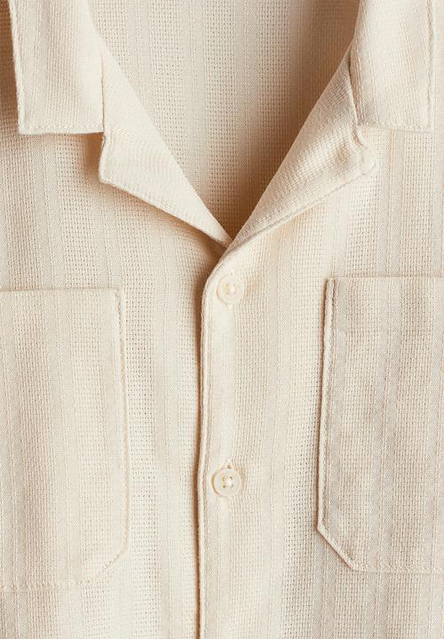 H&M - Cotton resort shirt - light beige 