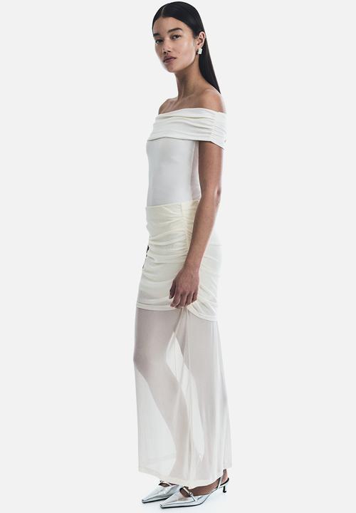 H&M - Draped off-the-shoulder top - cream