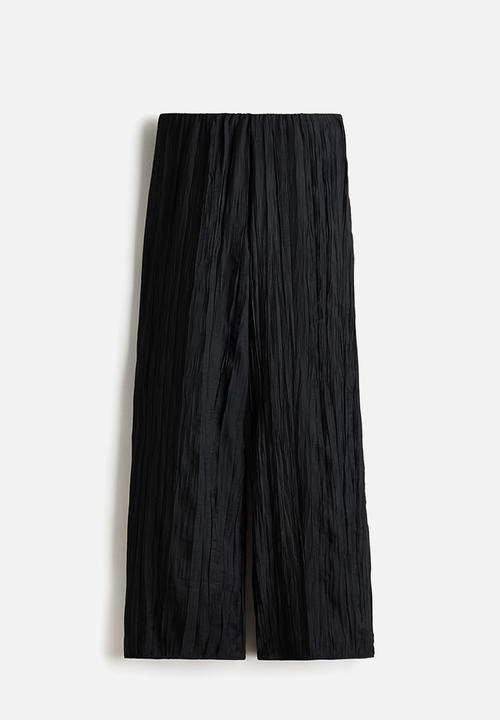 H&M - Crinkled trousers - black