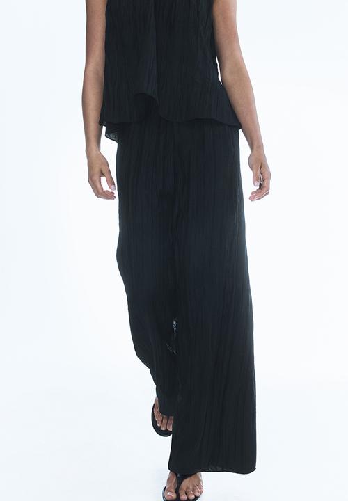 H&M - Crinkled trousers - black