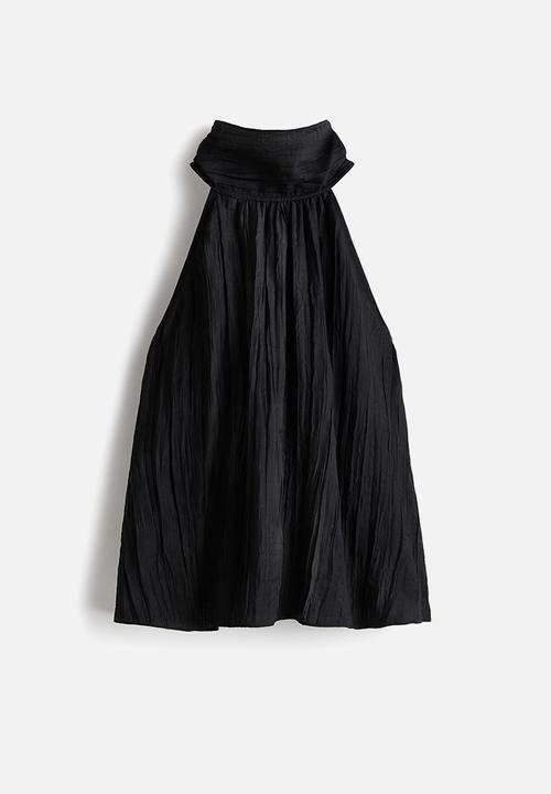 H&M - Crinkled halterneck top - black