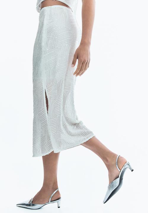 H&M - Embellished skirt - white