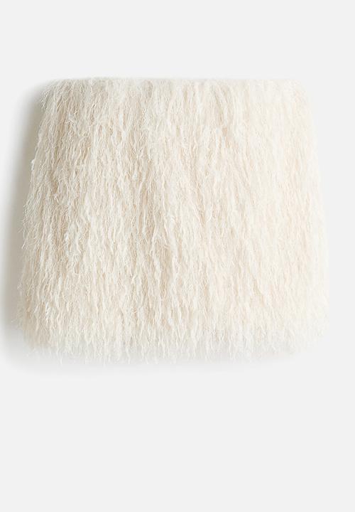 H&M - Fringed mini skirt - cream