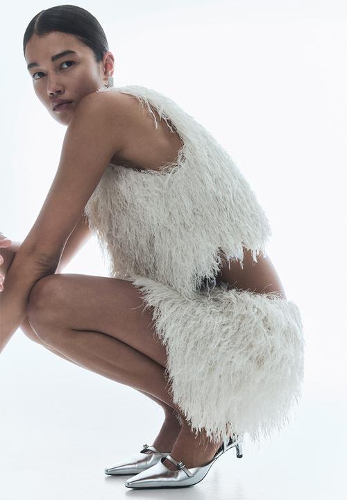 H&M - Fringed mini skirt - cream