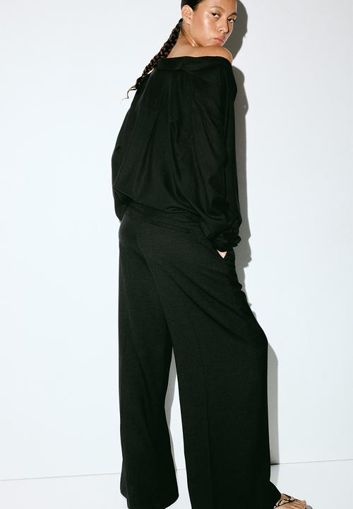 H&M - Wide tailored trousers - black