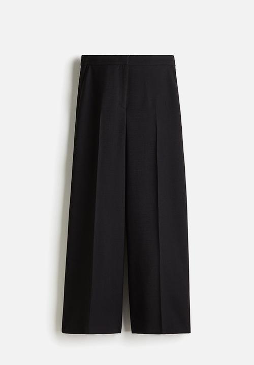 H&M - Wide tailored trousers - black