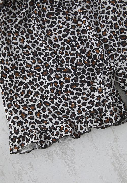 Trendyol - Plus size leopard print pajamas set - black