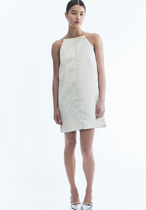 H&M - Textured mini dress - light beige