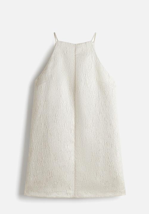 H&M - Textured mini dress - light beige