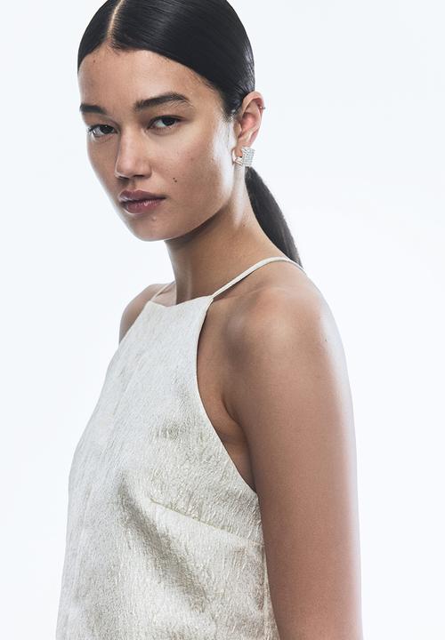 H&M - Textured mini dress - light beige