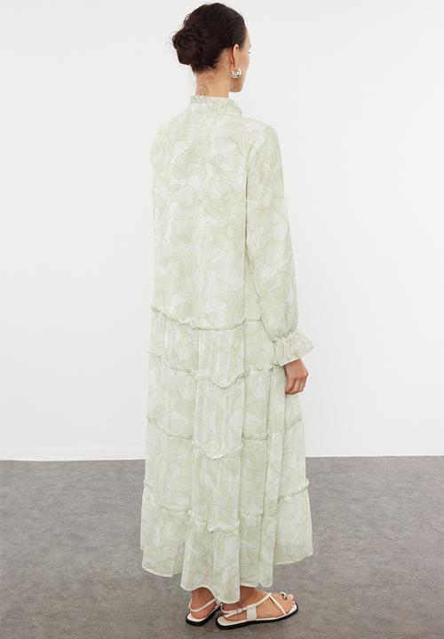 Trendyol - Maxi Woven Dress - Khaki
