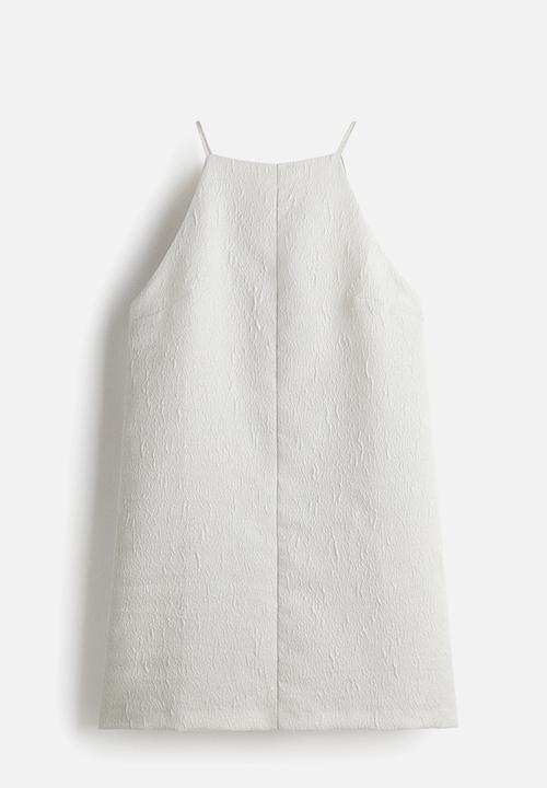 H&M - Textured mini dress - pale grey 