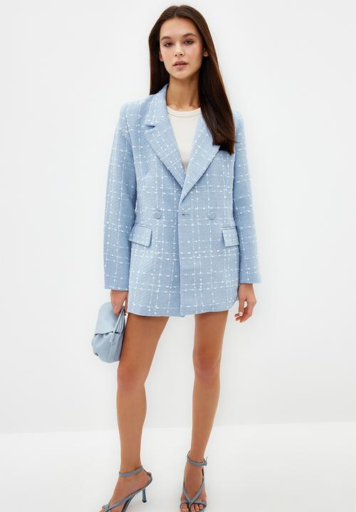 Trendyol - Regular Woven Blazer Jacket with Lining Details - Light Blue