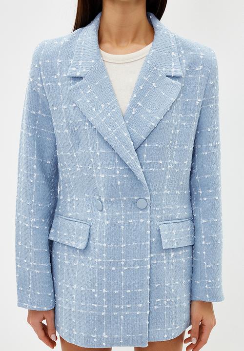 Trendyol - Regular Woven Blazer Jacket with Lining Details - Light Blue