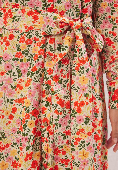 Trendyol - Maxi A line Printed Woven Dress - Orange