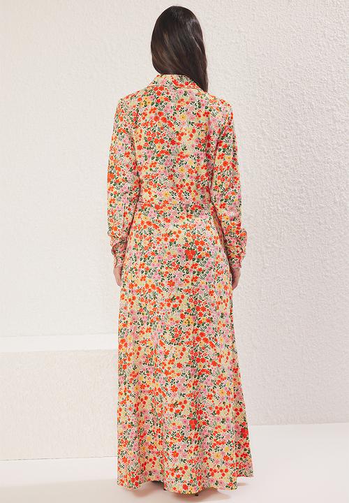 Trendyol - Maxi A line Printed Woven Dress - Orange