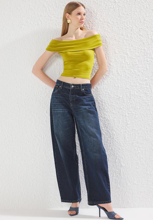 Trendyol - Carmen Collar Top - Oil Green