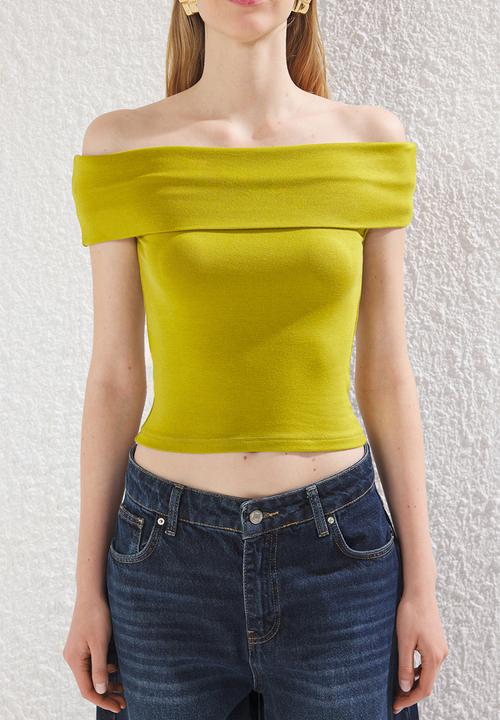 Trendyol - Carmen Collar Top - Oil Green