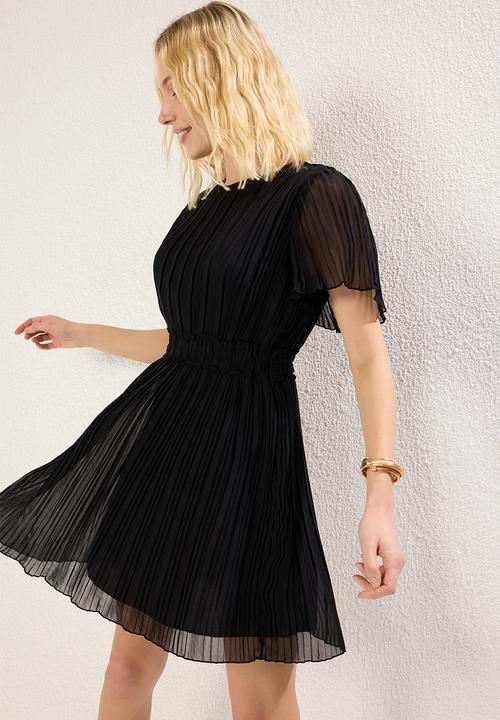 Trendyol - Mini Aline Woven S/Slv  Dress - Black