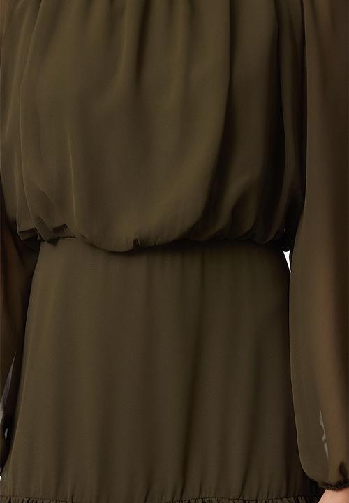 Trendyol - Mini Aline Woven Dress - Khaki