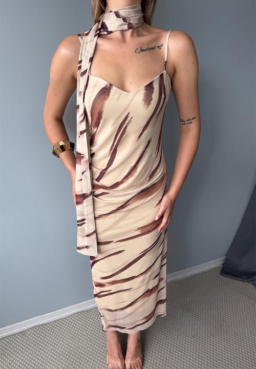 Trendyol - Maxi Woven Straight Cut Dress - Multi