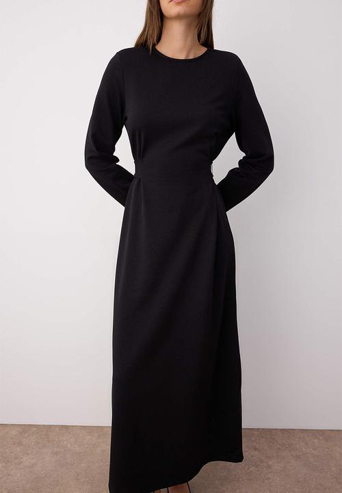 Trendyol - Maxi A line Knit Dress - Black