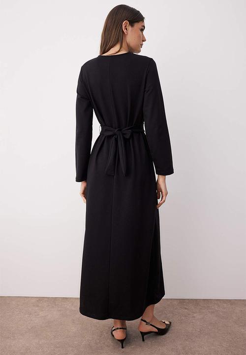 Trendyol - Maxi A line Knit Dress - Black