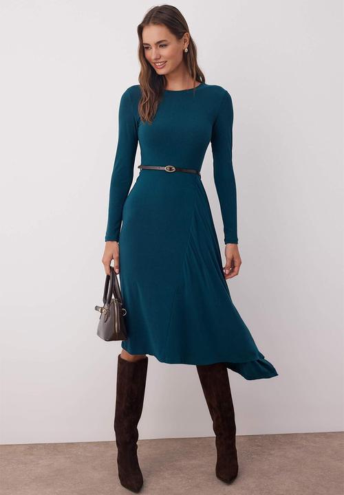 Trendyol - Midi Aline knit Dress - Emerald Green