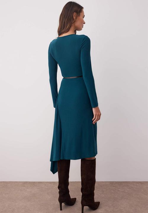 Trendyol - Midi Aline knit Dress - Emerald Green
