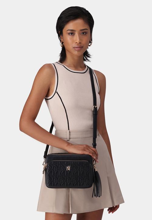 Forever New - Charlie embossed logo camera bag - black