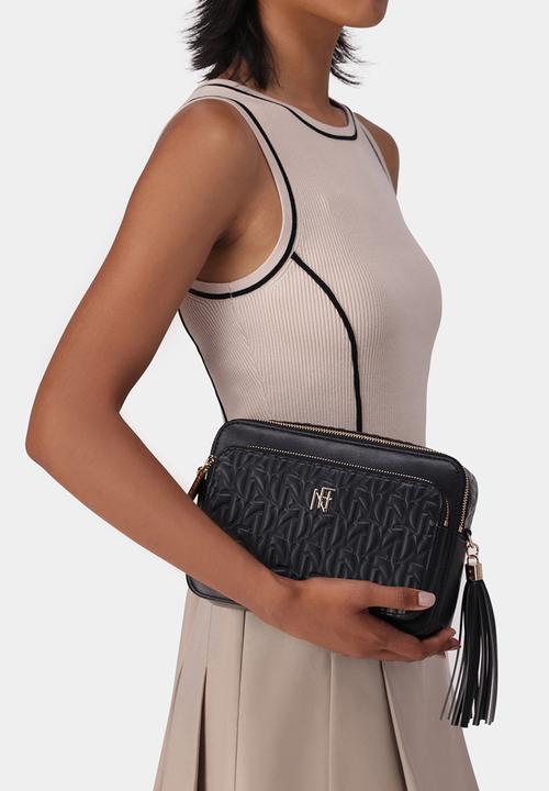 Forever New - Charlie embossed logo camera bag - black