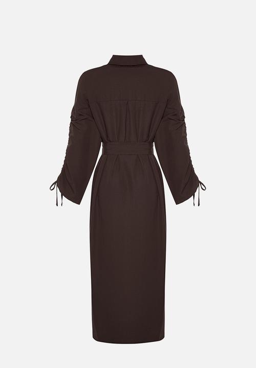 Trendyol - Maxi Woven Dress - Brown