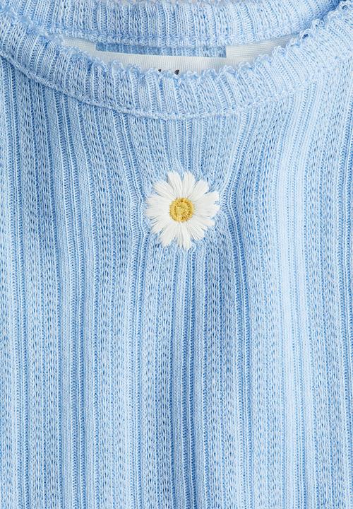 H&M - Long-sleeved jersey dress - blue flower
