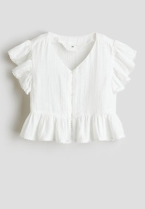 H&M - Cotton muslin blouse - white