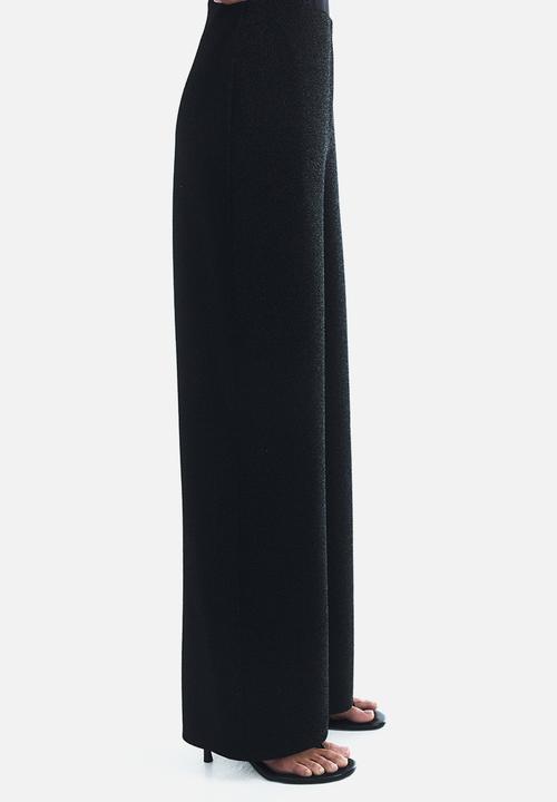 H&M - Wide glittery trousers - black/glittery