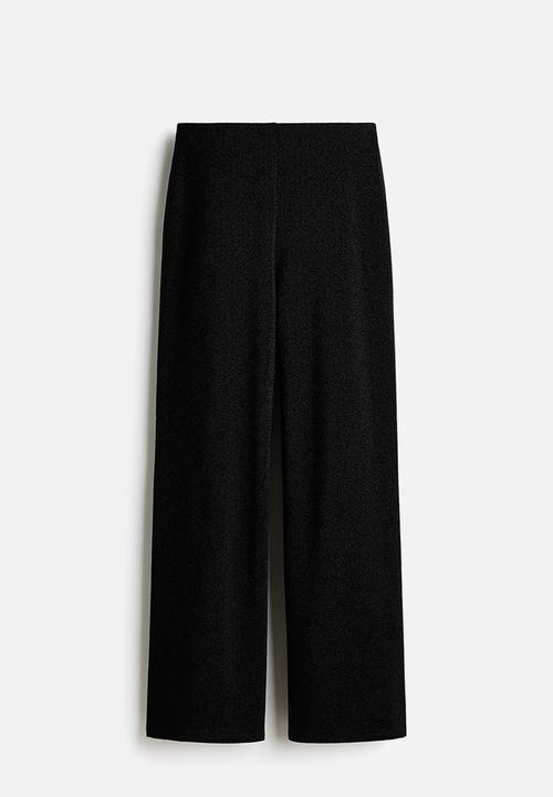 H&M - Wide glittery trousers - black/glittery