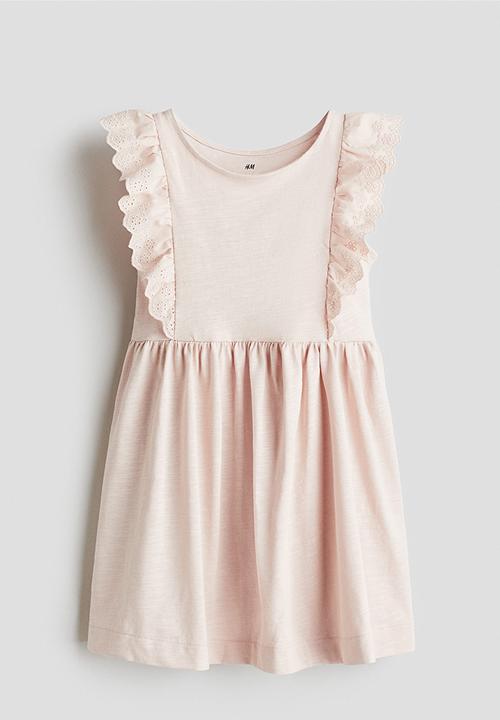 H&M - Frill-trimmed cotton dress - light pink
