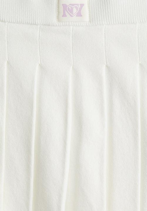 H&M - Pleated fine-knit skirt - white