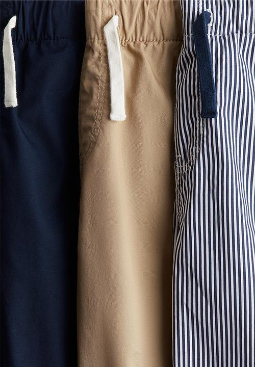 H&M - 3-pack cotton shorts - blue