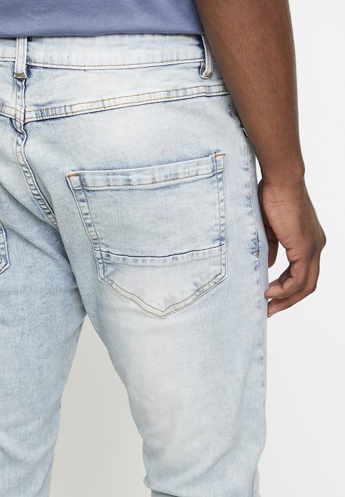 Brave Soul - Skinny Fit Denim Jean Acid Wash - Long Length