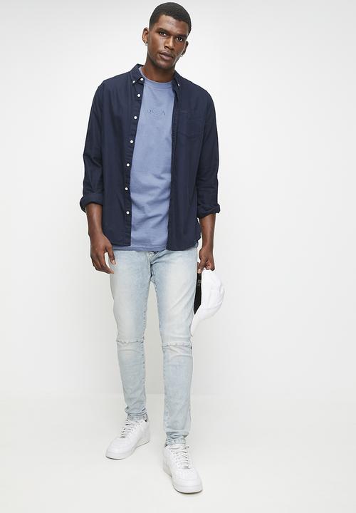 Brave Soul - Skinny Fit Denim Jean Acid Wash - Long Length