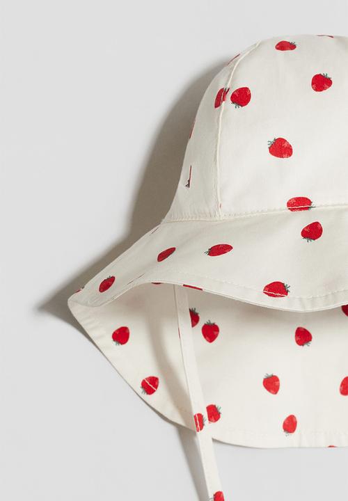 H&M - Patterned cotton sun hat - cream/strawberries 