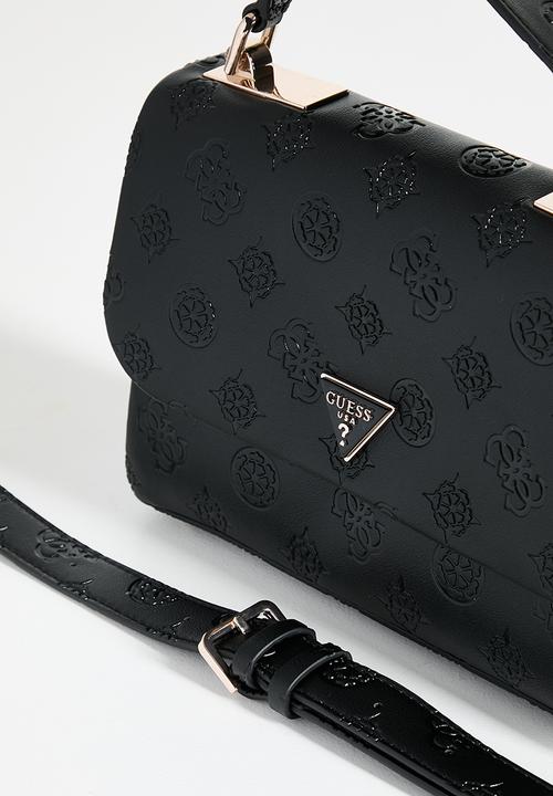 GUESS - Tisha Top Handle Flap Bag - Black