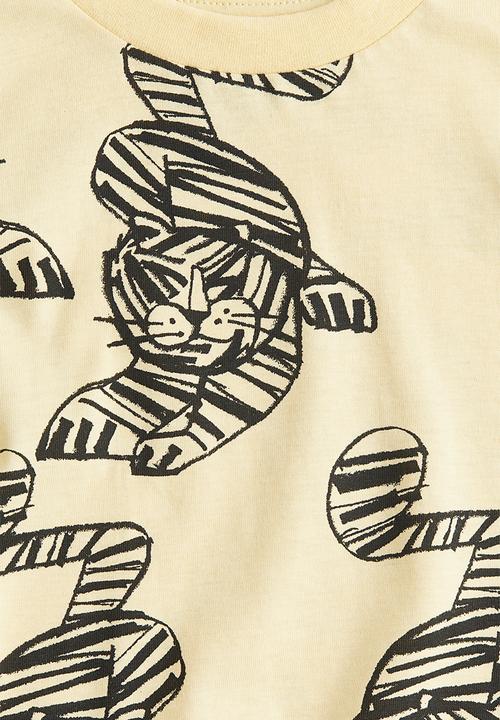 H&M - Printed T-shirt - yellow/tigers