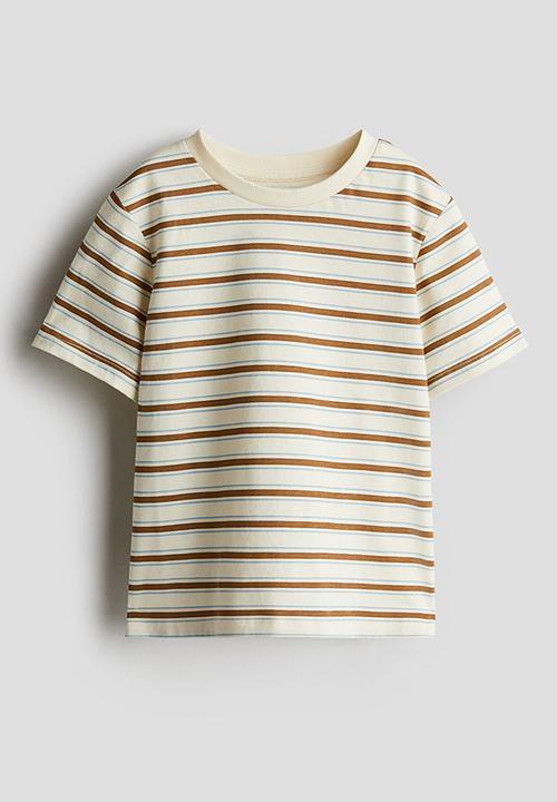 H&M - Printed t-shirt -  light yellow/striped 