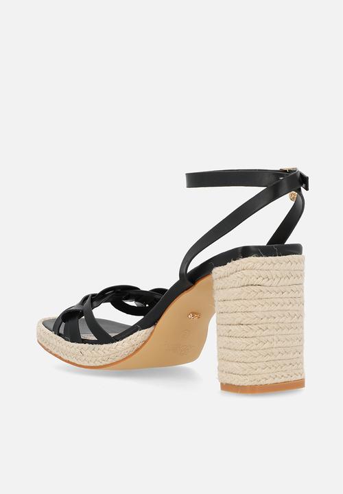 Miss Black - Reeba 1 platform rope block heel - black